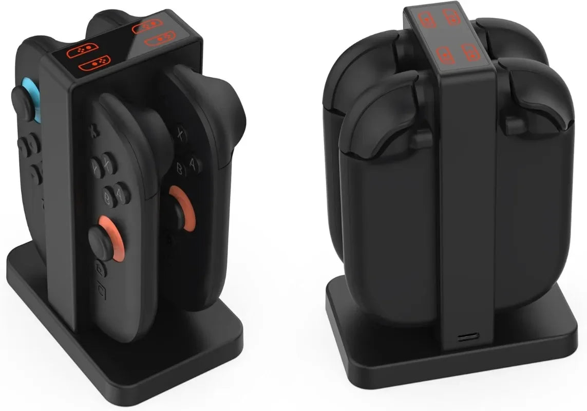 Magnetic Connection LED Indicator Charging Dock for Switch 2 JoyCons Controller Detachable Dock Station with 4 Charging Slots
