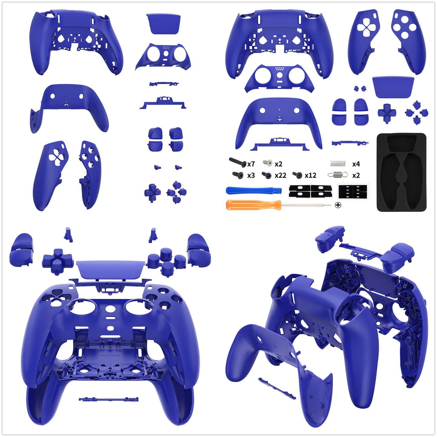 eXtremeRate Black Full Set Housing Shell with Buttons Touchpad Cover for ps5 Edge Controller - Single & Transparent Series