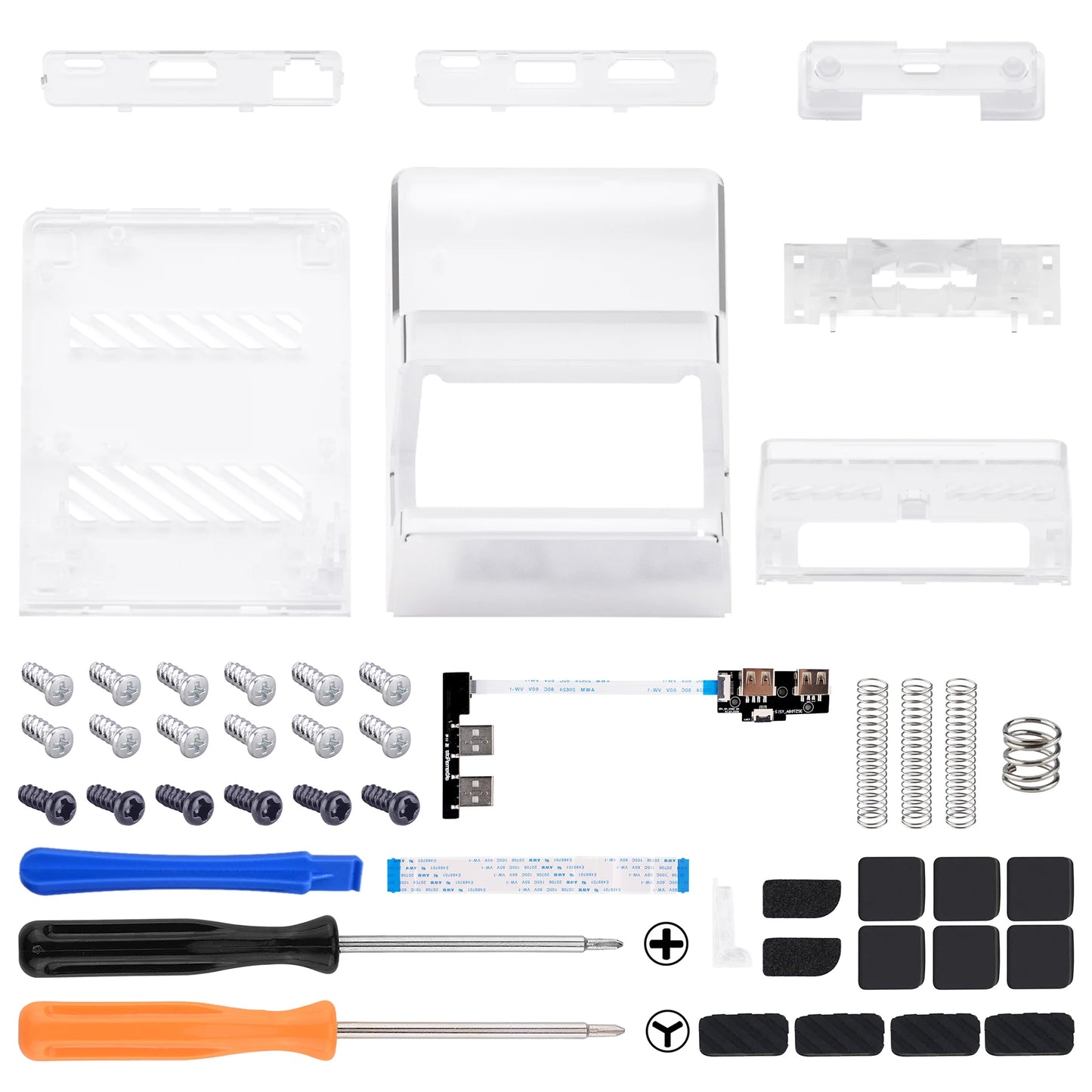 eXtremeRate AiryDocky DIY Kit Replacement Case for Nintendo Switch Dock, Portable Mini Dock Shell Cover for Nintendo Switch OLED