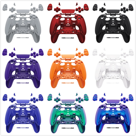 eXtremeRate Black Full Set Housing Shell with Buttons Touchpad Cover for ps5 Edge Controller - Single & Transparent Series