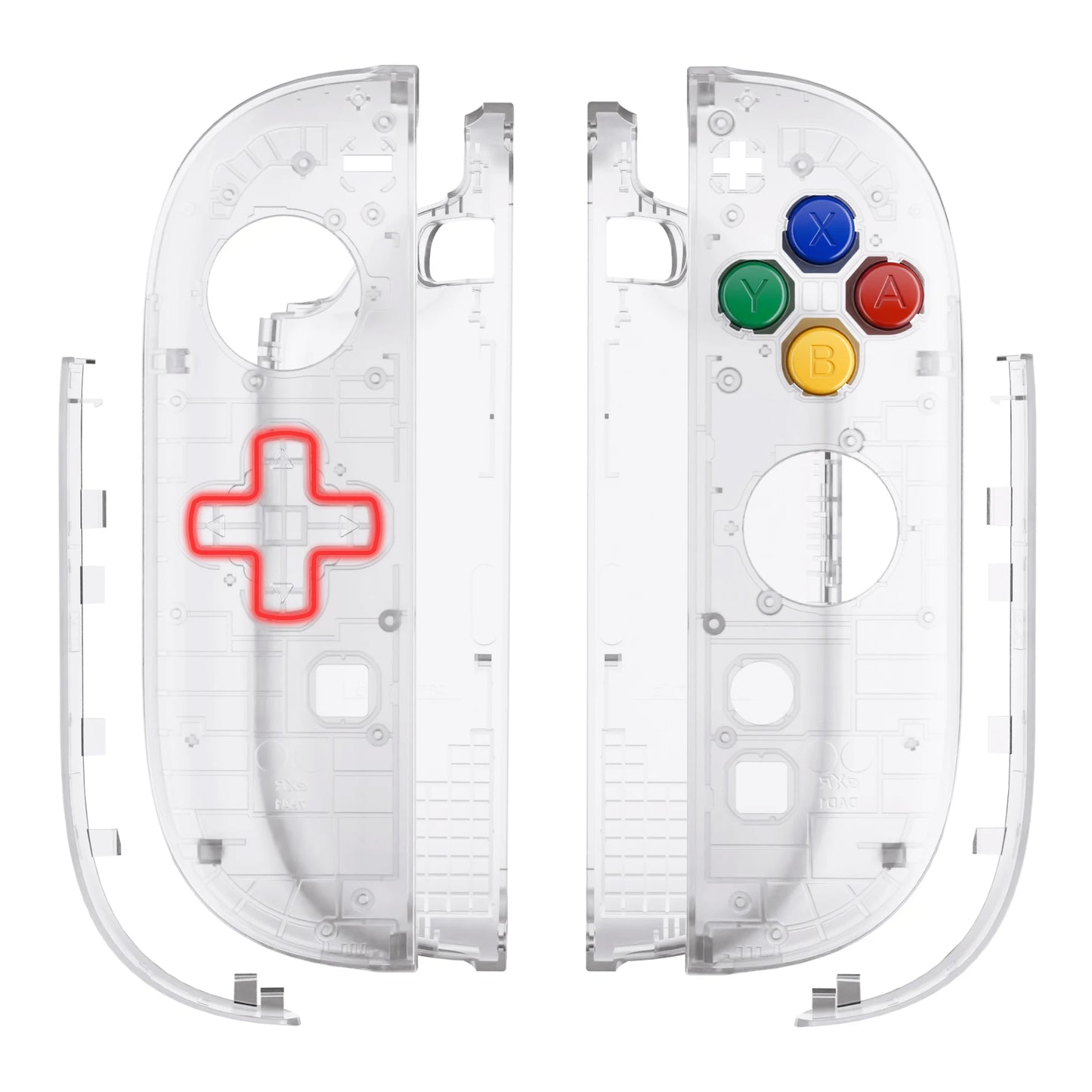 eXtremeRate Essence Version Replacement Shell (D-Pad Version) w/Buttons for Joycon 2, for Nintendo Switch 2 - Clear