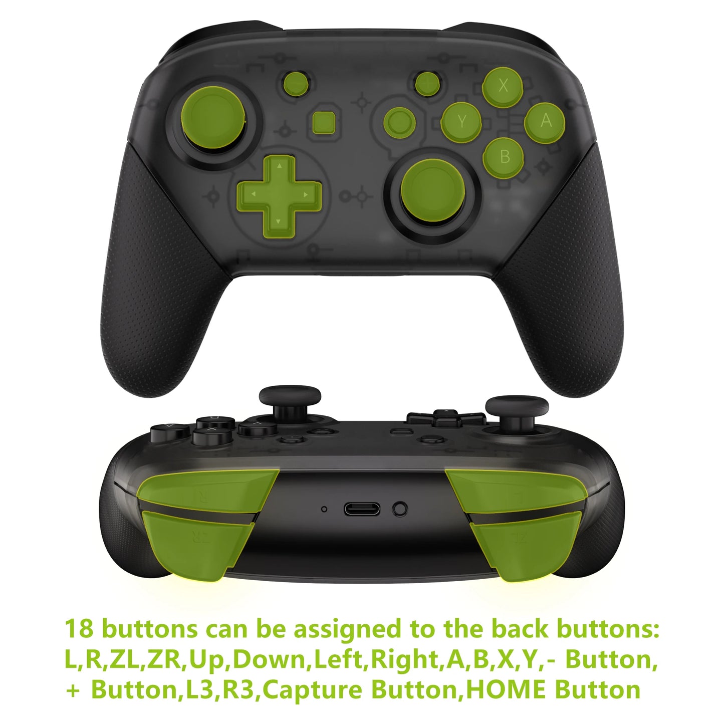 eXtremeRate Programable RISE4 Remap Kit for Nintendo Switch Pro Controller, Upgrade Board Back Shell & Back Buttons - 4 colors