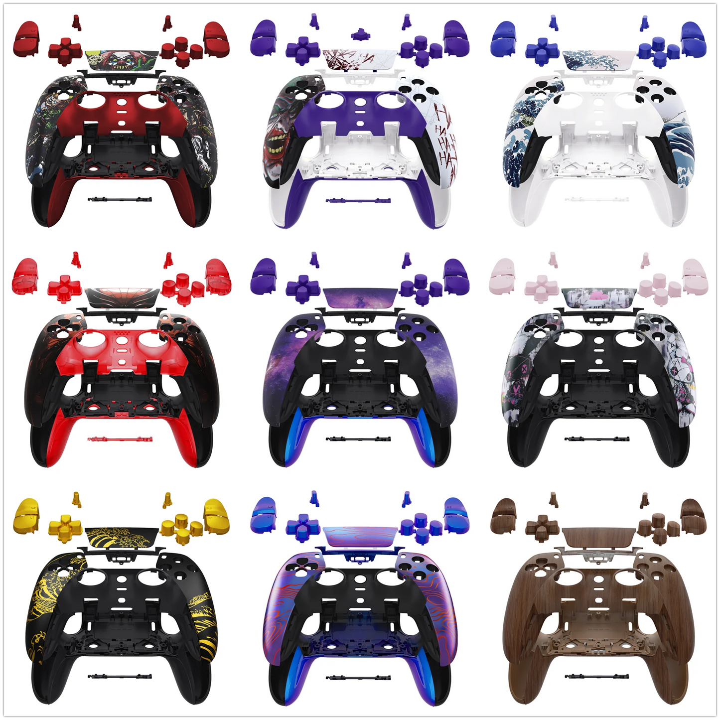 eXtremeRate Full Set Housing Shell with Buttons Touchpad Cover for ps5 Edge Controller - Patterned Series