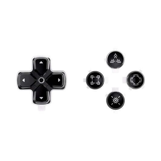 eXtremeRate Custom Dpad Action Buttons Three-Tone Black & Clear with Symbols D-pad Face Buttons Compatible with ps5 Controller