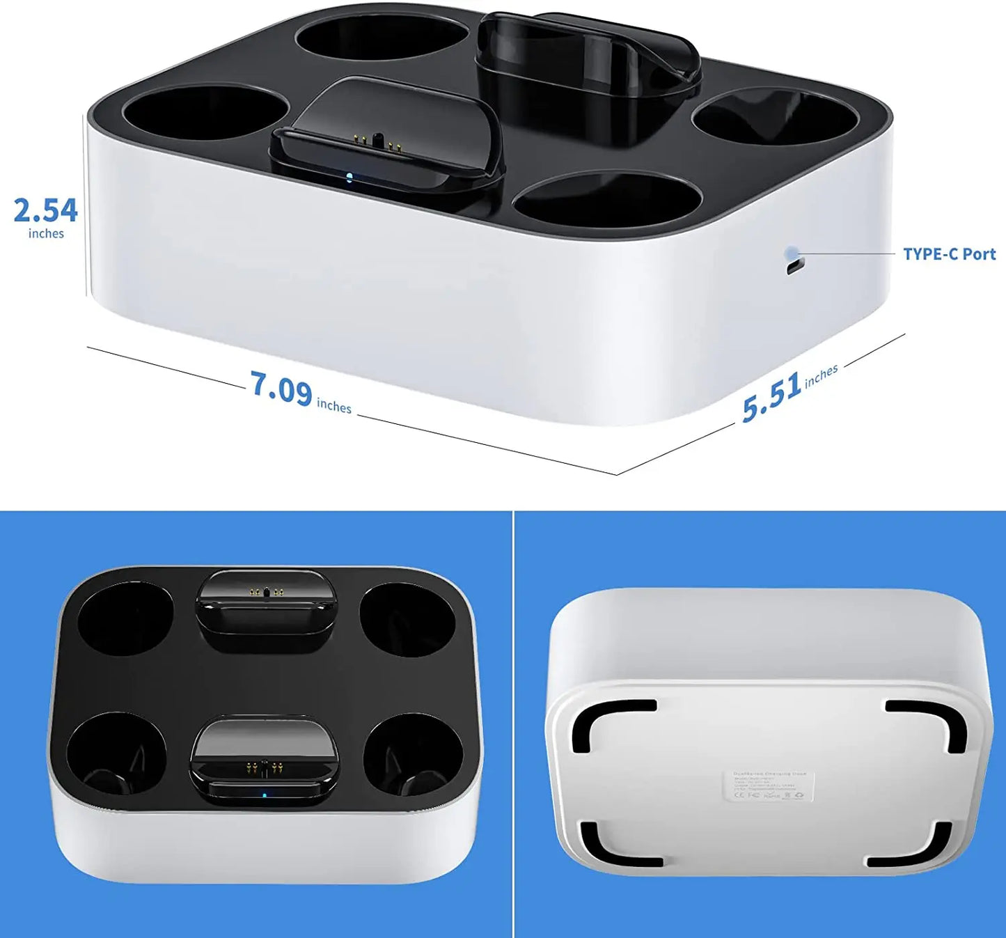 NEWDERY Controller Charger Station for PS5 Controller Fast Charging Dock