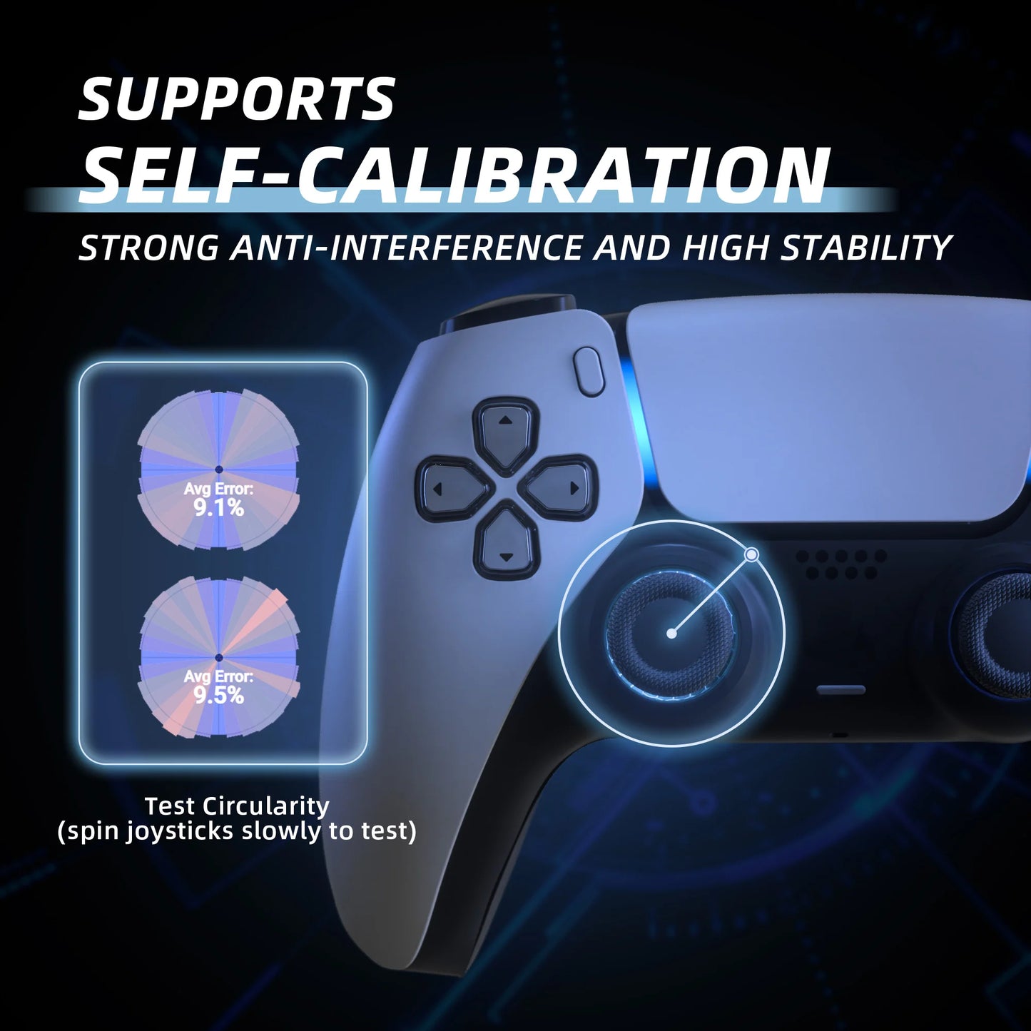 eXtremeRate Hall Effect Joystick Kit for PS5 Controller, 3D Analog Stick Repair Accessory with Sensor & Calibrate Board