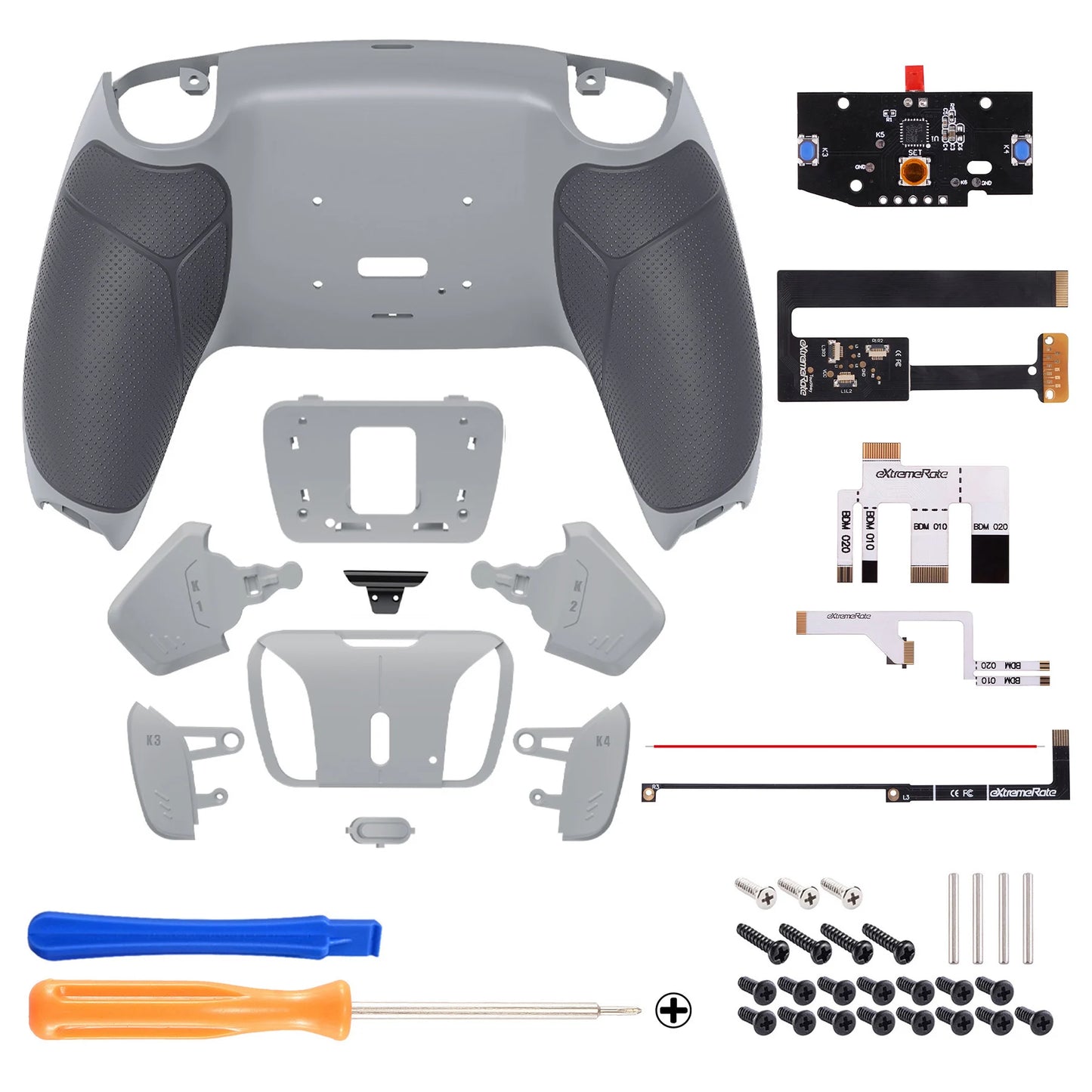 eXtremeRate Remappable RISE 4.0 Remap Kit, Upgrade Board & Redesigned Back Shell & 4 Back Buttons for ps5 Controller BDM-010&020