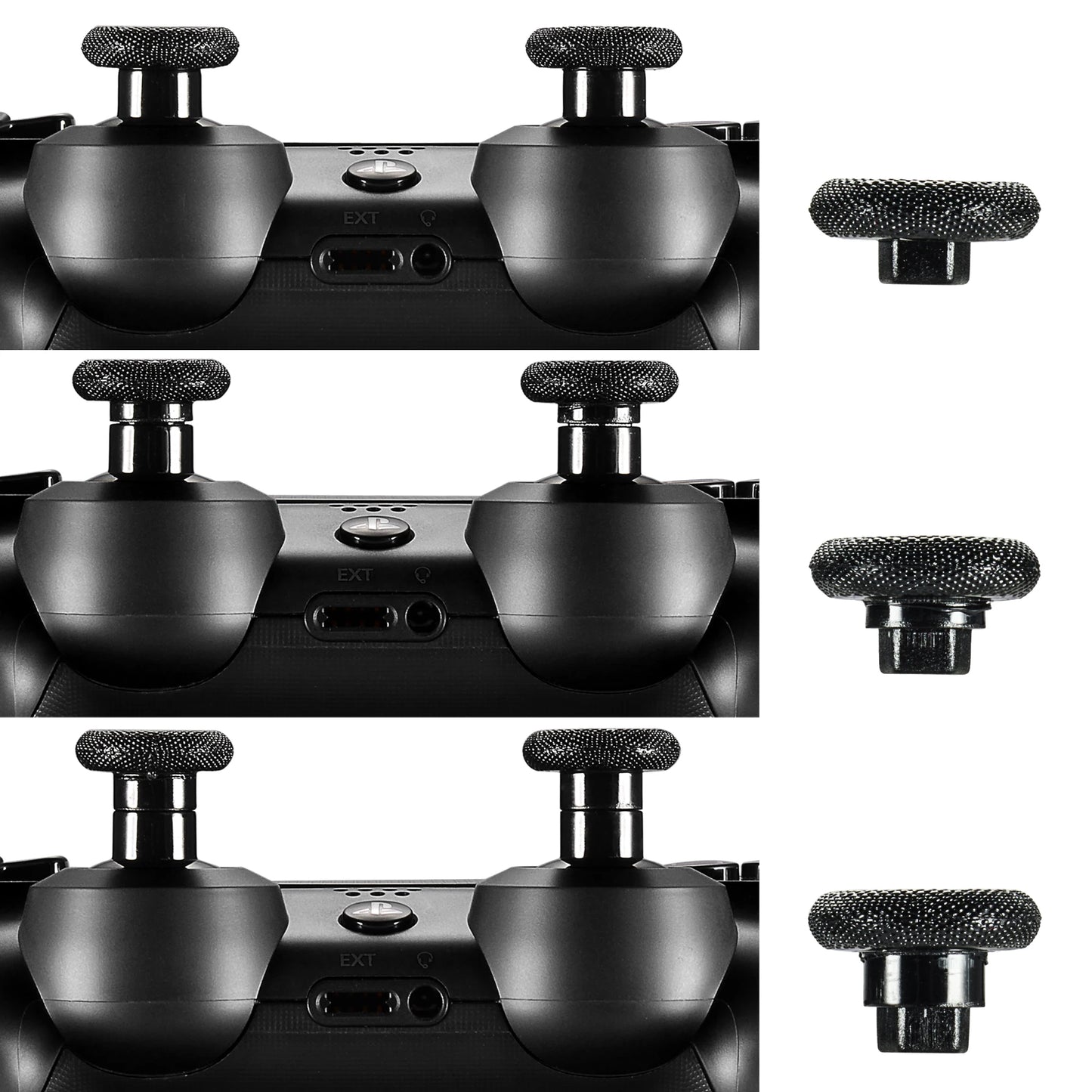 eXtremeRate Black Removable Analog Sticks Thumbsticks Swap for Xbox One Elite for PS4 Controller