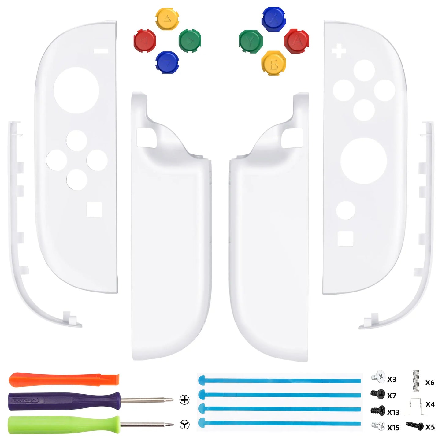 eXtremeRate for Joycon 2 DIY Replacement Shell Buttons, Case & Decorative Strips & Tools for Nintendo Switch 2 - Essence Version