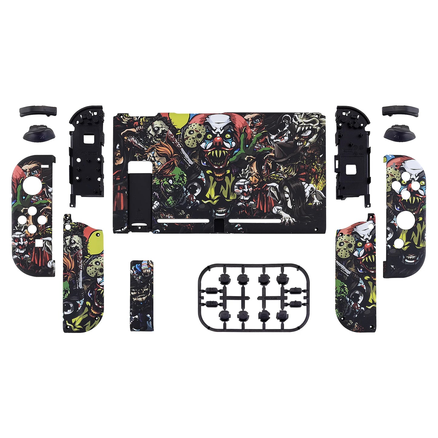 eXtremeRate Custom Patterned Console Back Plate Housing Shell with Full Set Buttons for Nintendo Switch