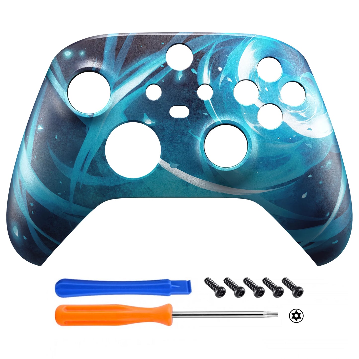 eXtremeRate Custom Pattern Part Faceplate, Soft Touch Grip Front Housing Shell Case for Xbox Series X/S (Xbox Core) Controller