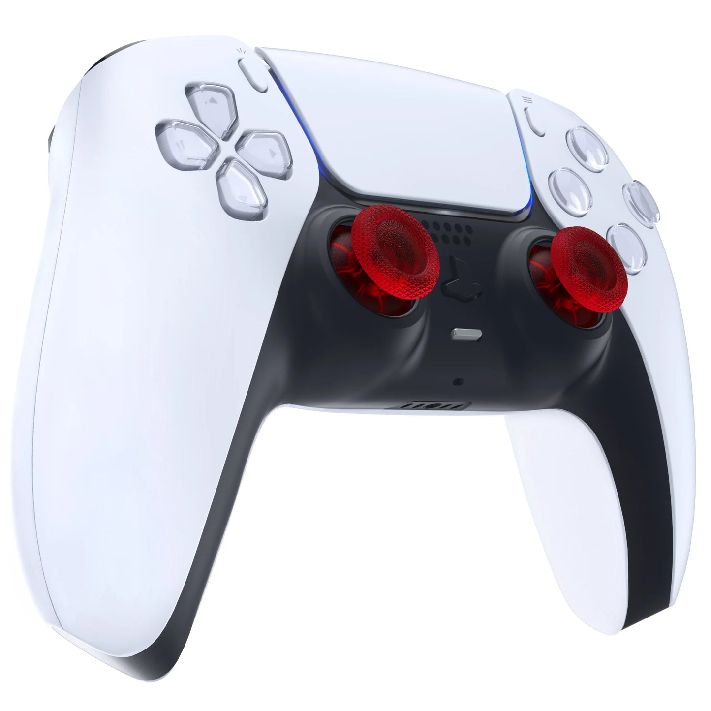 eXtremeRate 2 PCS Clear 3D Joystick Caps for PS5 for PS4 All Model Controllers Replacement Thumbsticks Analog Thumb Sticks Grip