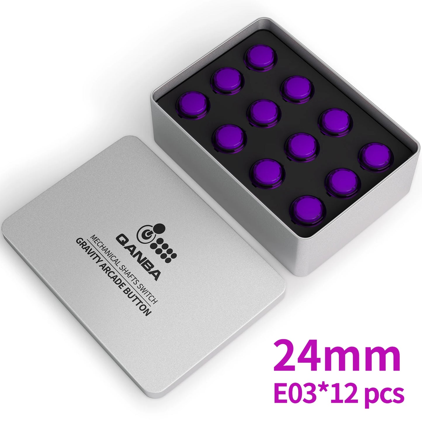 Qanba Gravity KS Mechanical Shafts Silent Pushbutton 24mm/30mm Arcade Button Snap-in (Boxed)