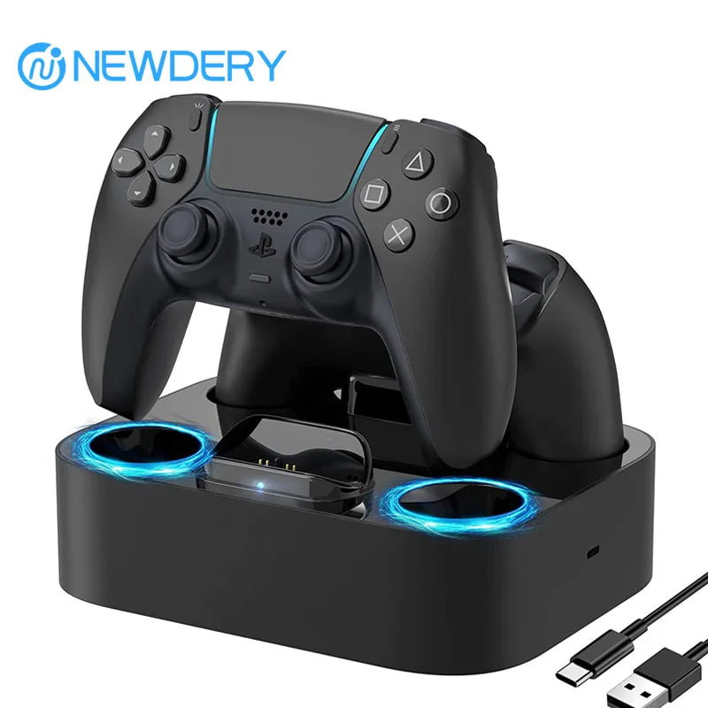 NEWDERY Controller Charger Station for PS5 Controller Fast Charging Dock