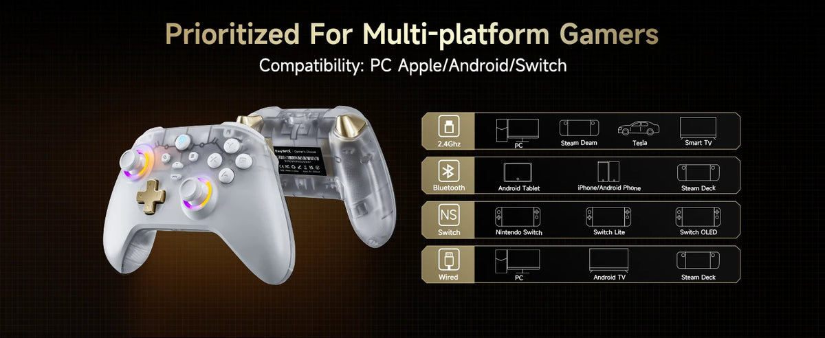 Easy SMX D05 Wireless Gaming Controller For PC/Switch/Android/iOS with Charging Dock