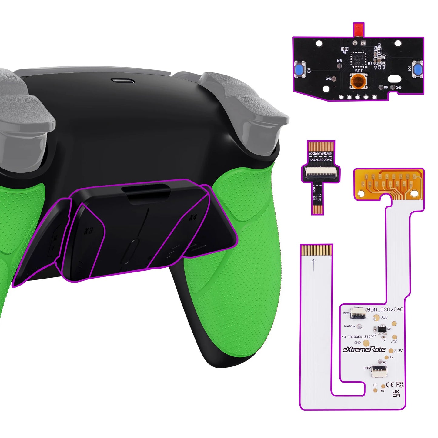 eXtremeRate Programable RISE4 V3 Remap Kit for ps5 Controller BDM-030/040/050, Upgrade Board & Redesigned Back Shell & Buttons