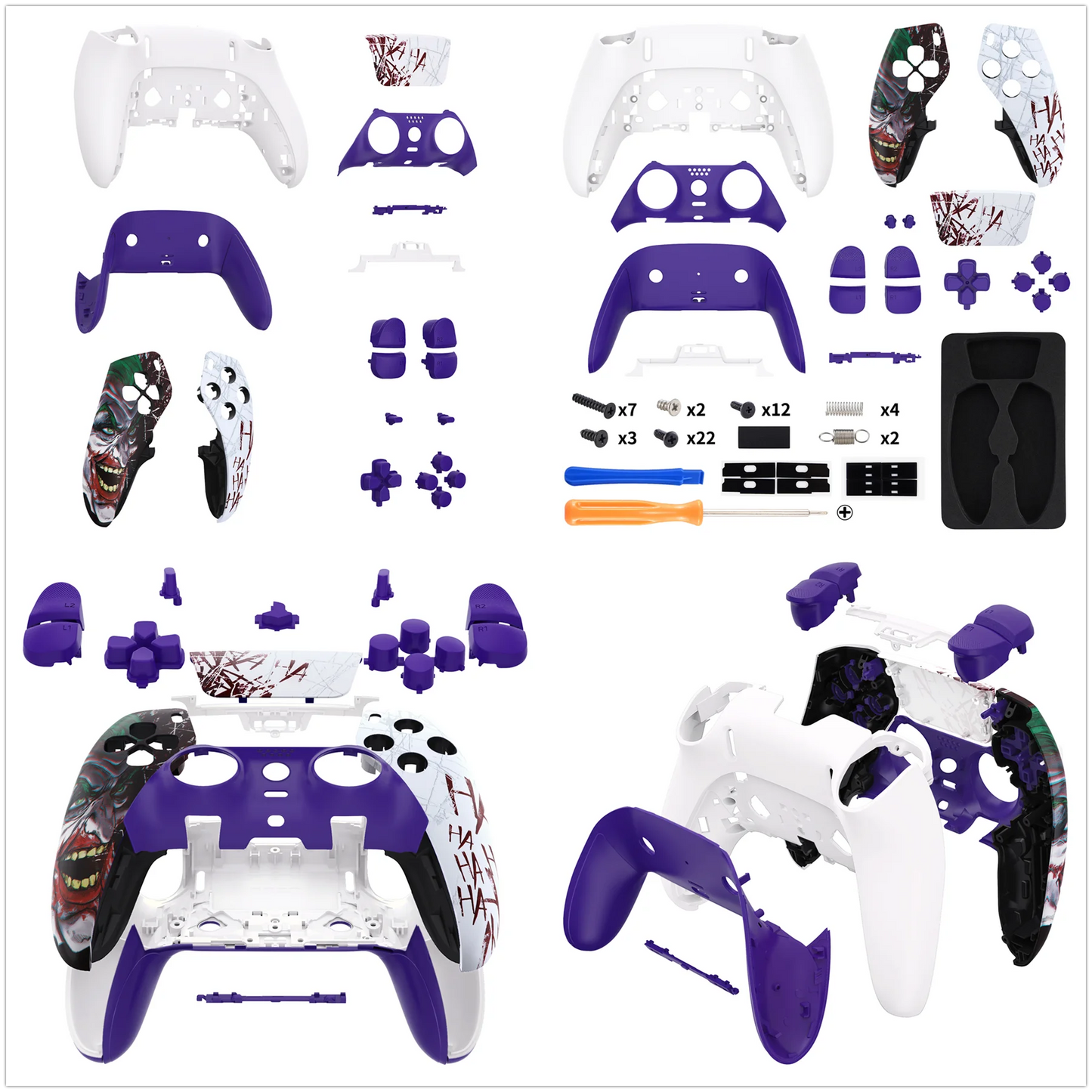 eXtremeRate Full Set Housing Shell with Buttons Touchpad Cover for ps5 Edge Controller - Patterned Series