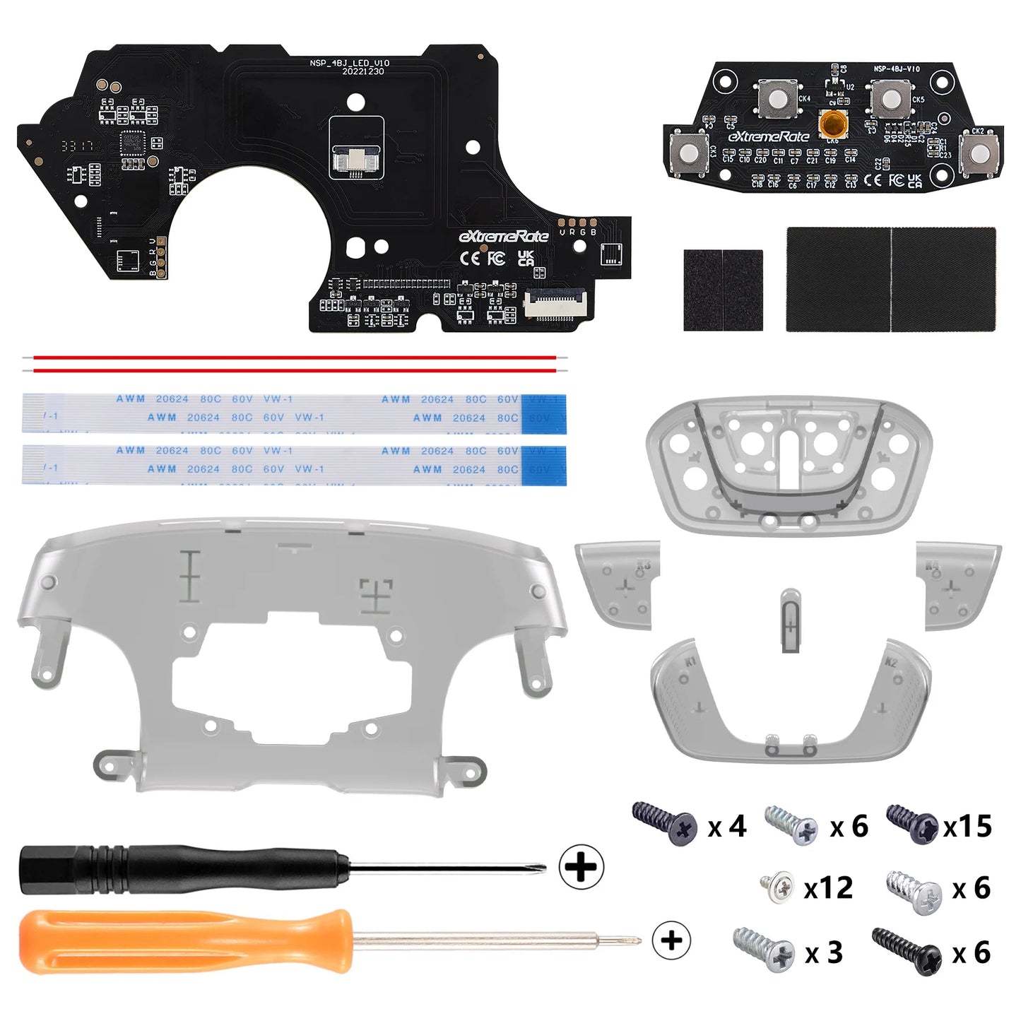 eXtremeRate Programable RISE4 Remap Kit for Nintendo Switch Pro Controller, Upgrade Board Back Shell & Back Buttons - 4 colors