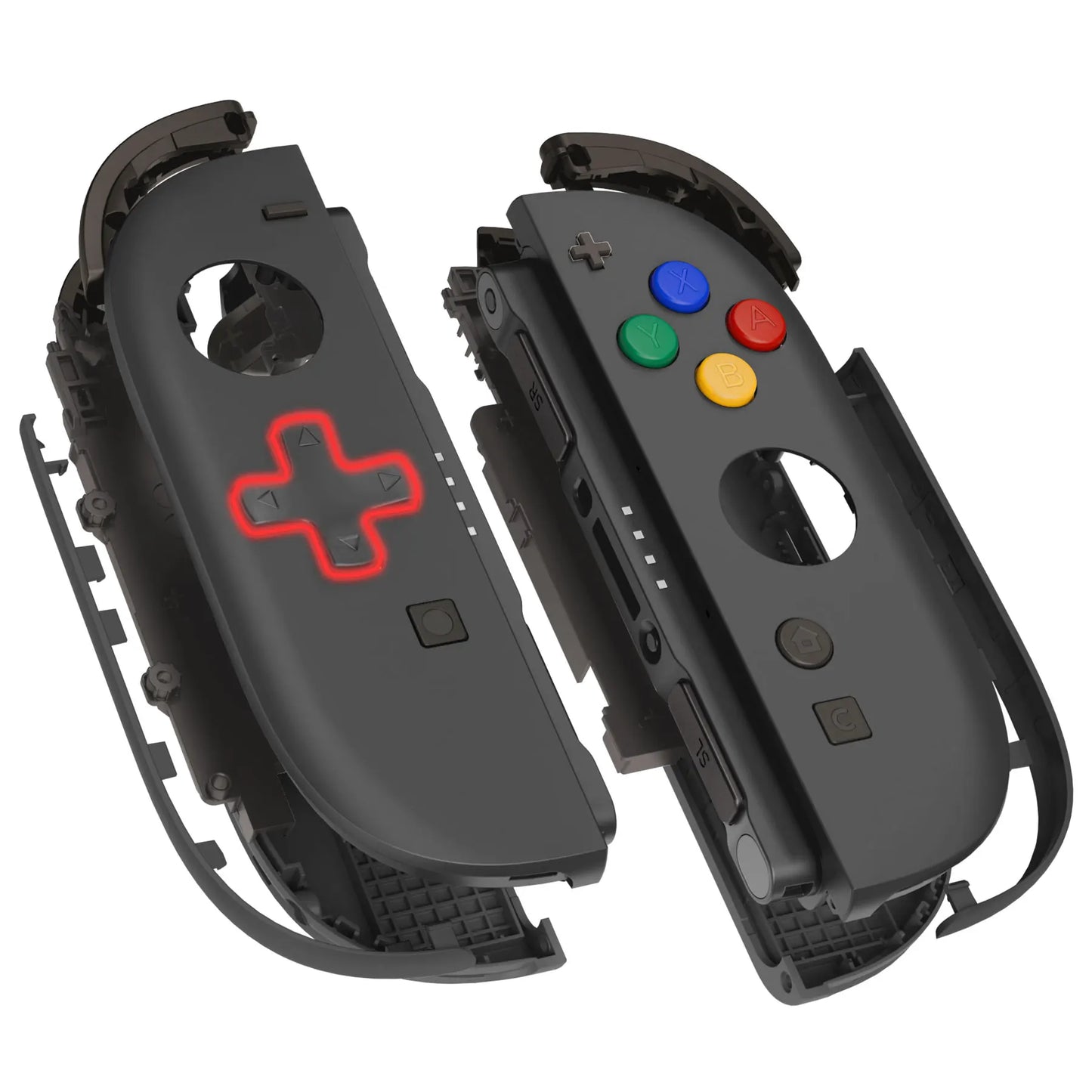 eXtremeRate DIY Replacement Housing (D-Pad Ver) Buttons for Joycon 2, Decorative Strips & Middle Bracket for Nintendo Switch 2
