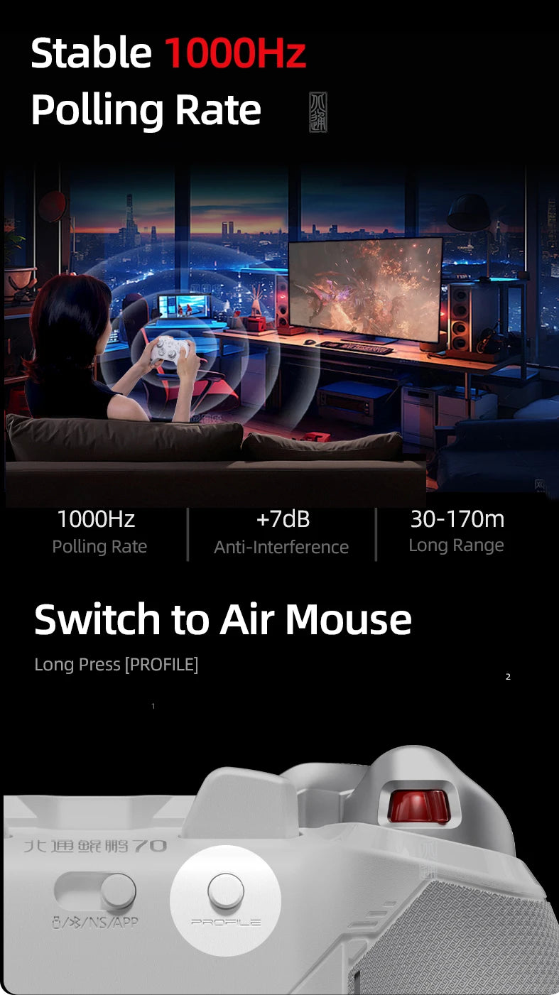 Beitong KP70 Elite: AI-Enhanced Wireless Gaming Controller  for PC/Switch 1&2/Android