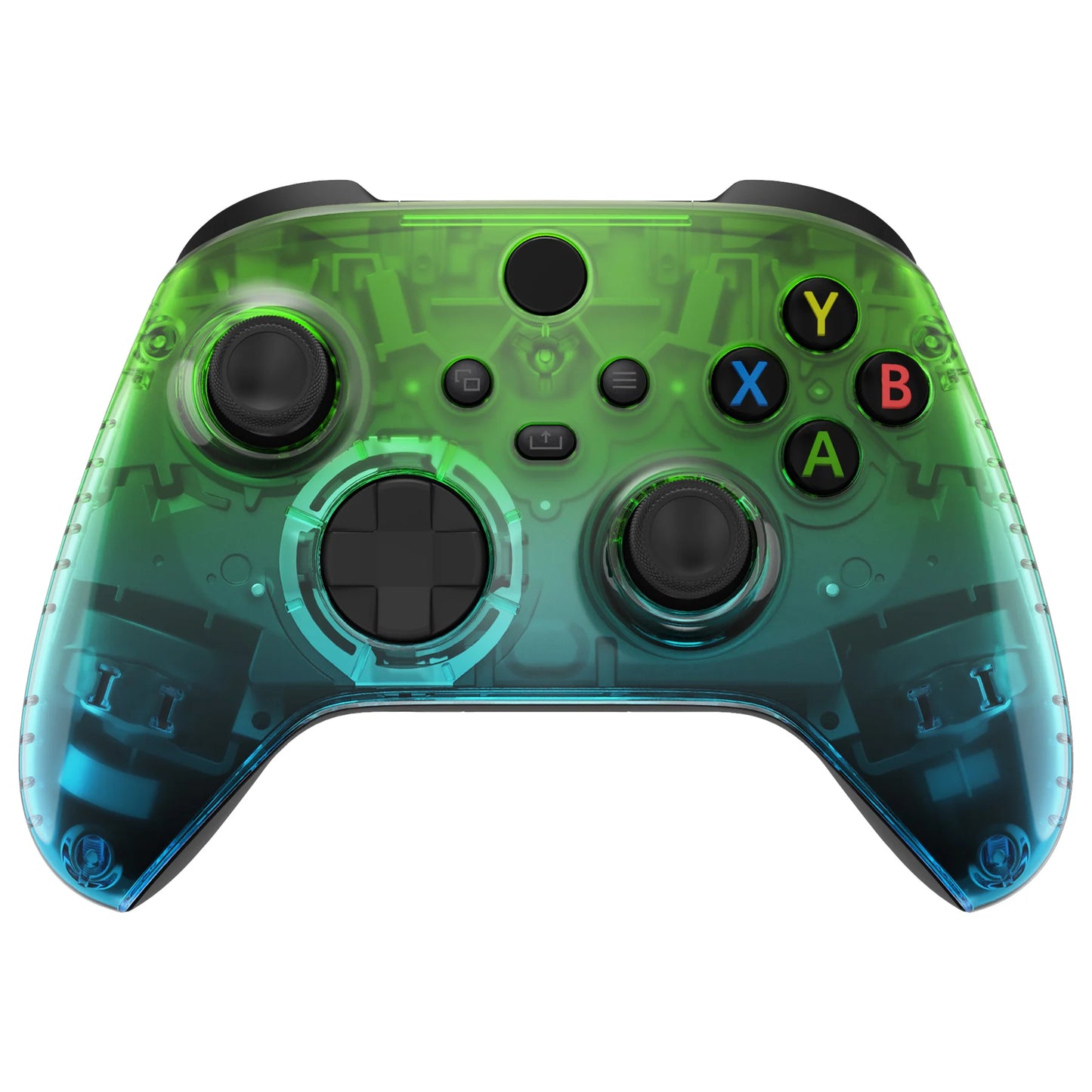 eXtremeRate Replacement Front Housing Shell Custom Cover Personalized Faceplate for Xbox Core Wireless Controller - Clear Series