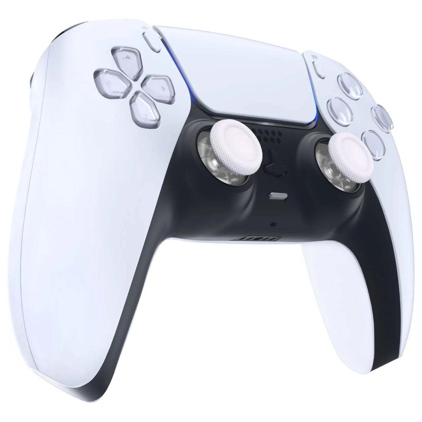 eXtremeRate 2 PCS Clear 3D Joystick Caps for PS5 for PS4 All Model Controllers Replacement Thumbsticks Analog Thumb Sticks Grip