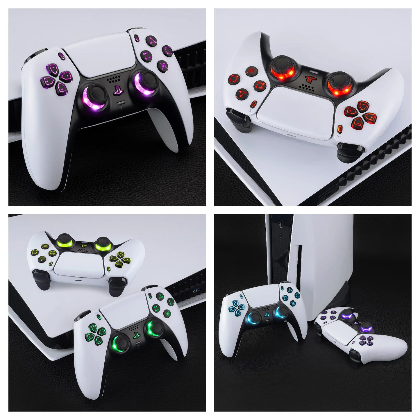 eXtremeRate 7 Colors 9 Modes Luminated Dpad Thumbsticks Share Home Face Buttons for ps5 Controller BDM-030 & BDM-040 & BDM-050