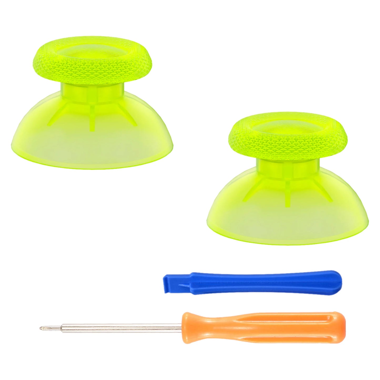 eXtremeRate 2 PCS Clear 3D Joystick Caps for PS5 for PS4 All Model Controllers Replacement Thumbsticks Analog Thumb Sticks Grip