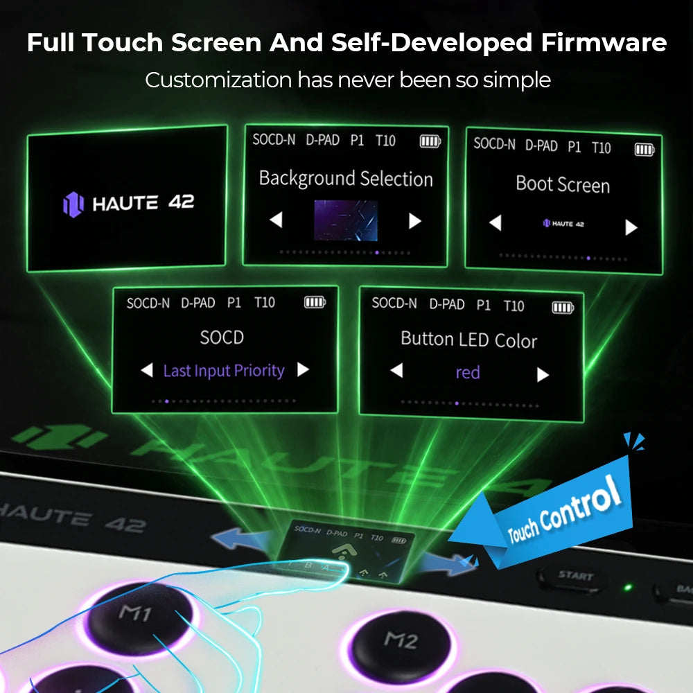 Haute42 W-P1 Wired/2.4G Wireless Hitbox Leverless Controller For PC/PS5/Switch