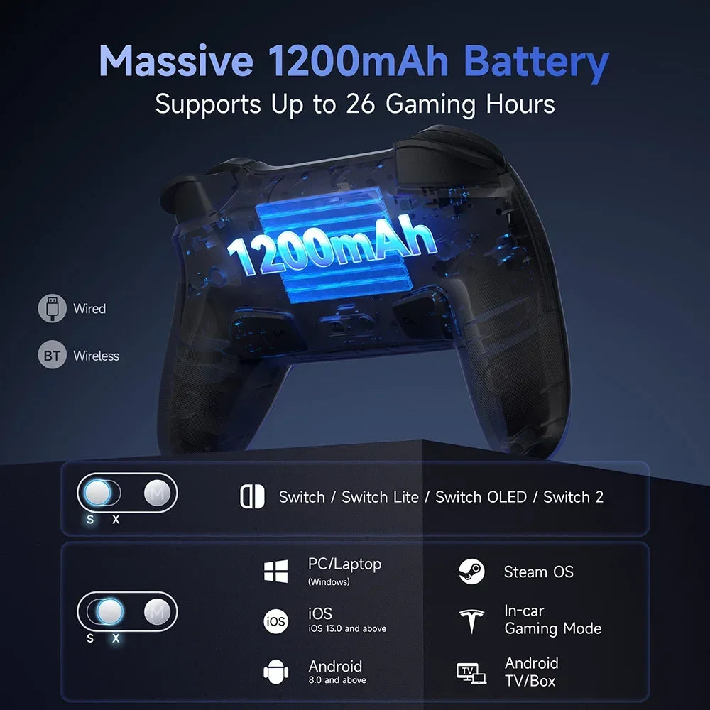 EasySMX S10 Wireless Gaming Controller For PC/Switch 1&2/Android/iOS/Steam