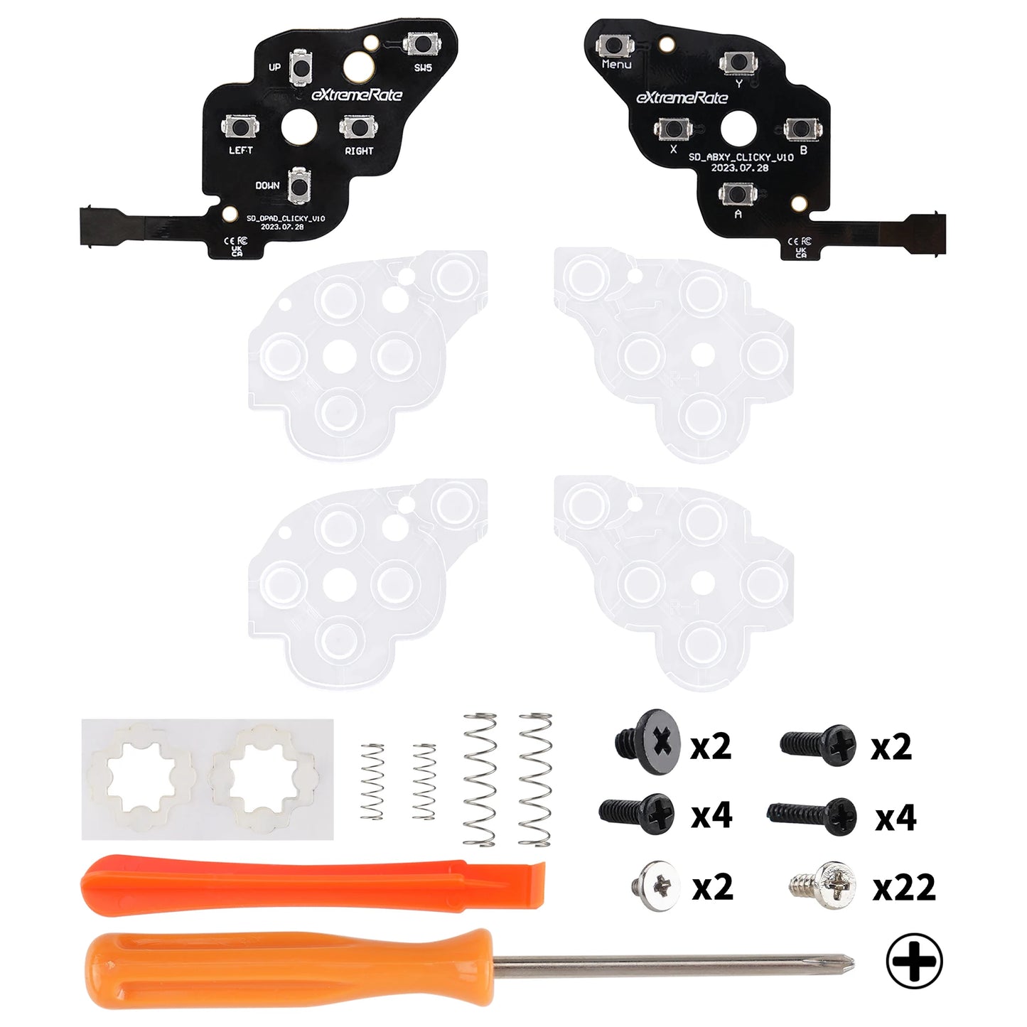 eXtremeRate Face Clicky Kit for Steam Deck LCD Handheld Console, Custom Dpad View A B X Y Menu Keys Face Button Mouse Clicky Kit
