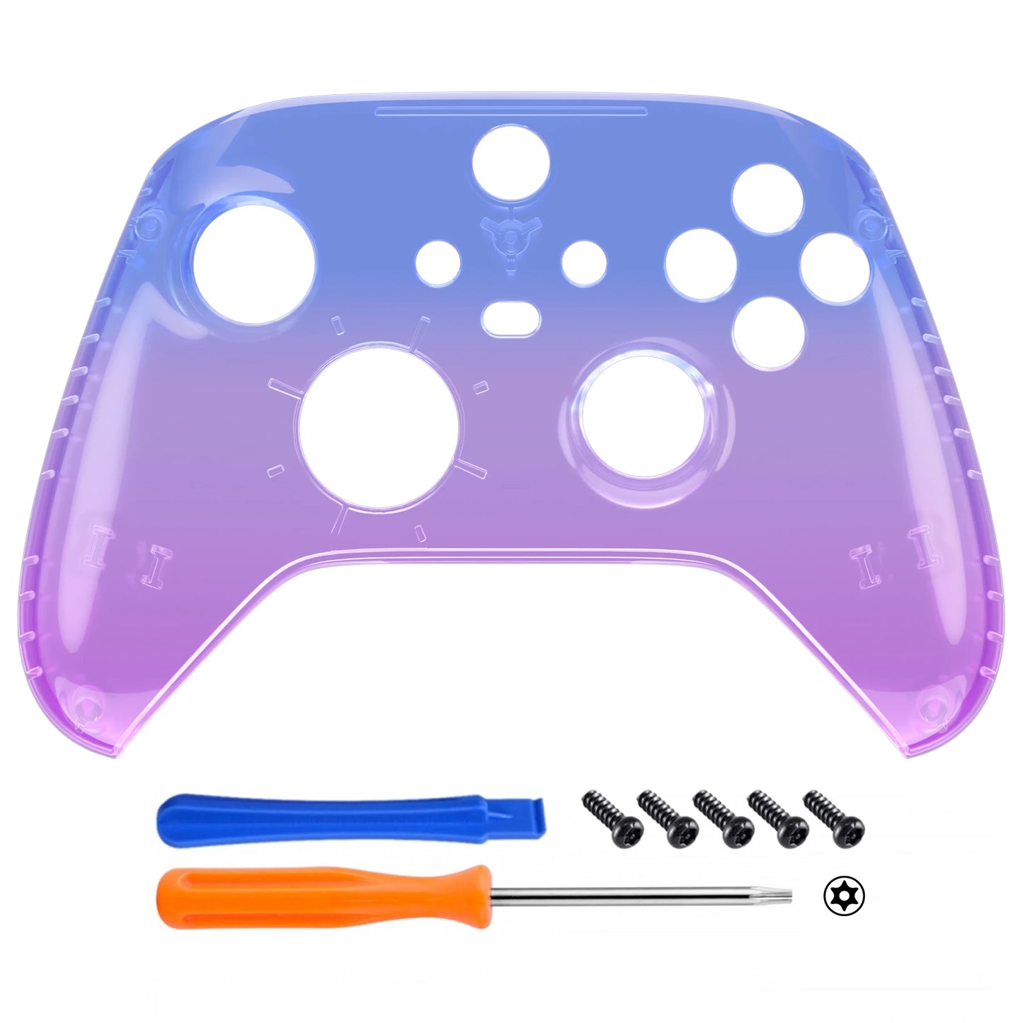 eXtremeRate Replacement Front Housing Shell Custom Cover Personalized Faceplate for Xbox Core Wireless Controller - Clear Series