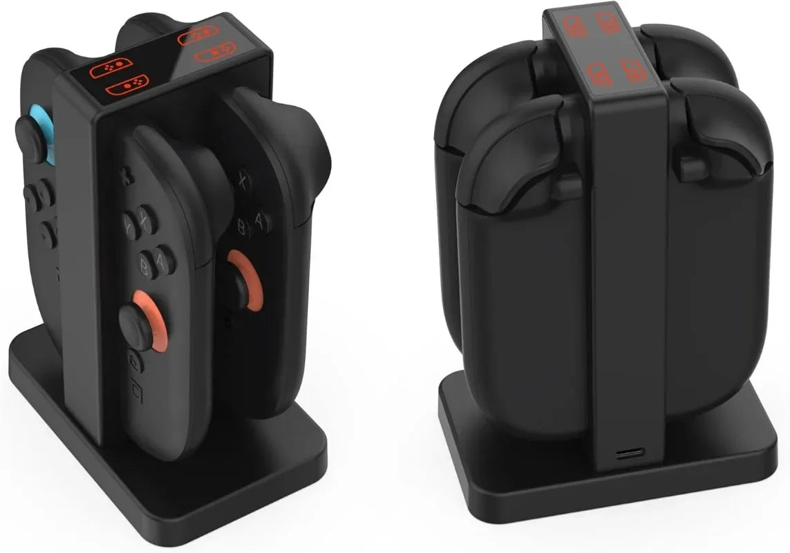Magnetic Connection LED Indicator Charging Dock for Switch 2 JoyCons Controller Detachable Dock Station with 4 Charging Slots