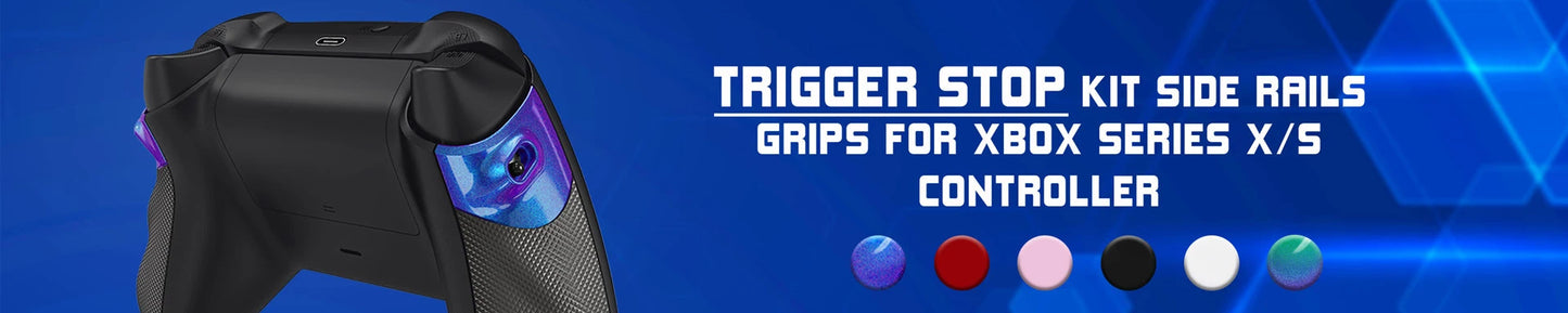 eXtremeRate FLEXOR Rubberized Side Rails Grips Trigger Stop Kit for Xbox Core Wireless Controller, Trigger Stopper Handle Grips