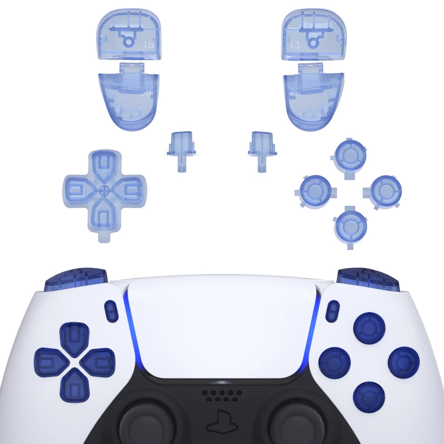 eXtremeRate Full Set Buttons Compatible with ps5 Controller BDM-030/040/050,  D-pad R1 L1 R2 L2 Share Options Face Button