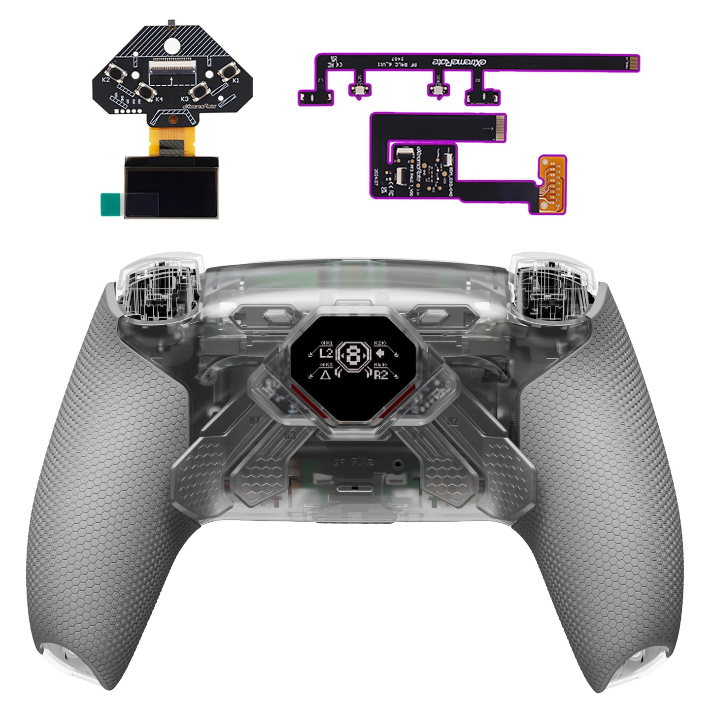 eXtremeRate SPARK Back Paddles Kit for ps5 Controller BDM-030 040 050 Models, Remappable 4 Back Buttons Set - Rubberized Black