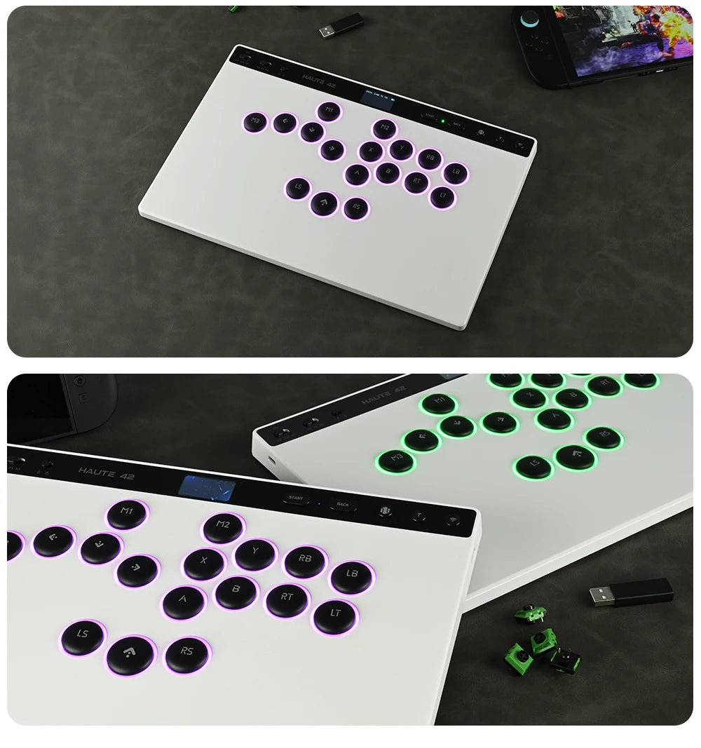 Haute42 W-P1 Wired/2.4G Wireless Hitbox Leverless Controller For PC/PS5/Switch