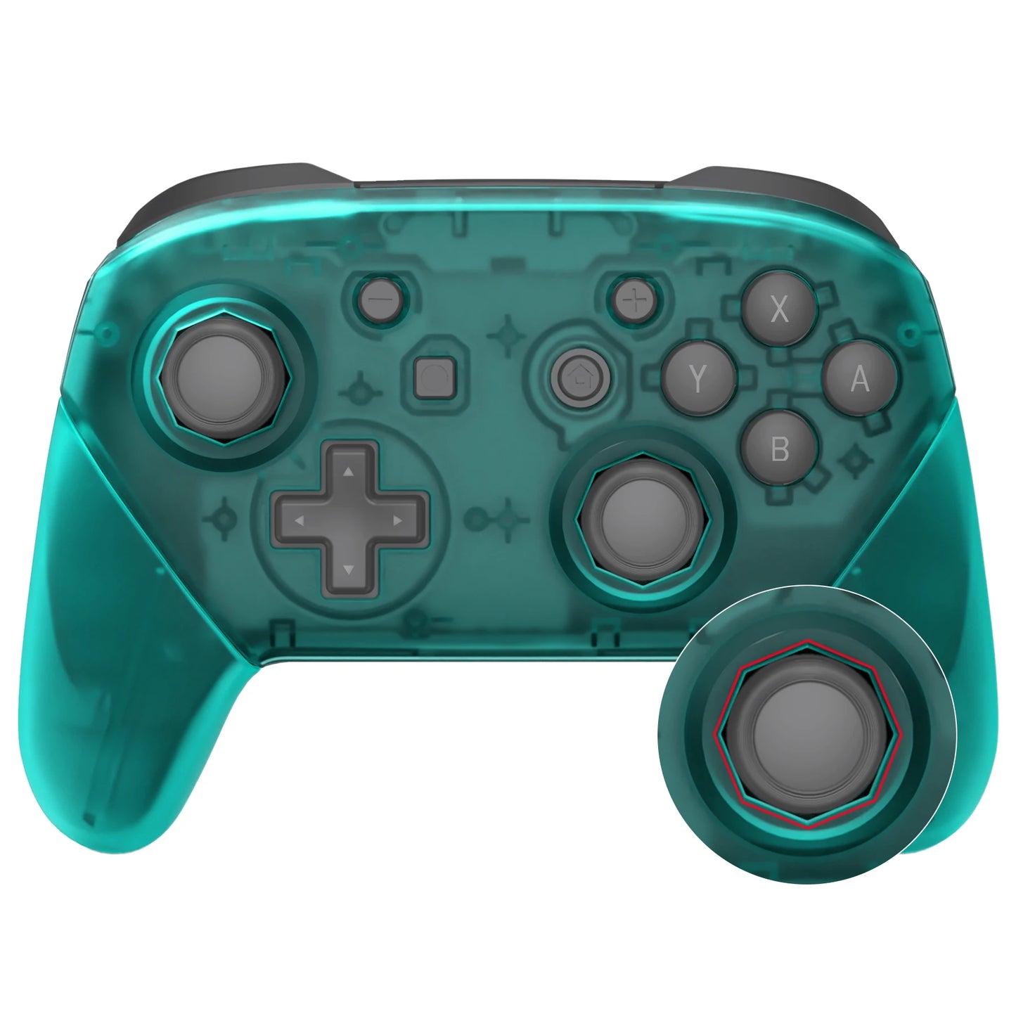 eXtremeRate Replacement Grip Shell for NS Switch Pro Controller - Emerald Green, Octagonal Gated Sticks Design