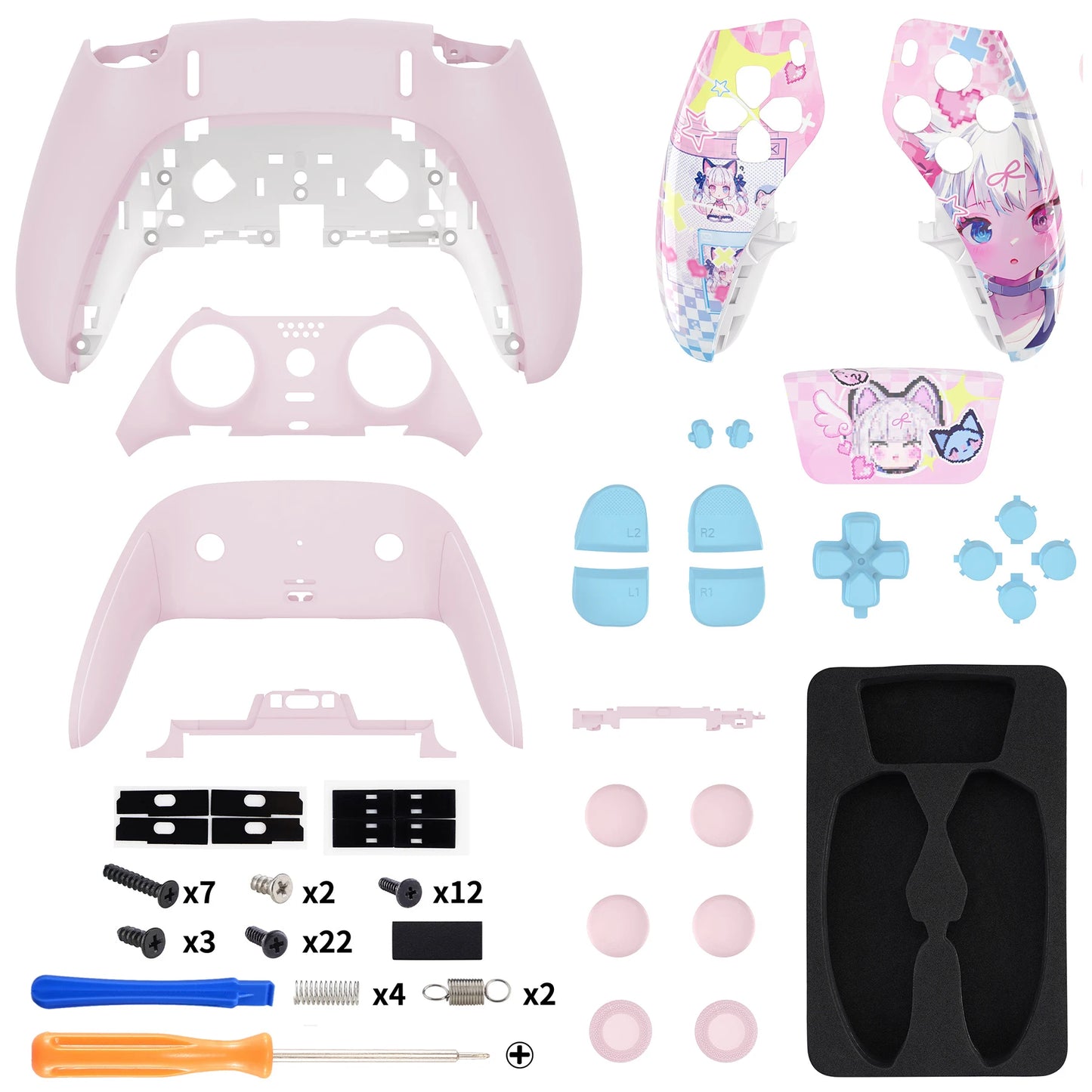 eXtremeRate Full Set Housing Shell with Buttons Touchpad Cover for ps5 Edge Controller - Patterned Series