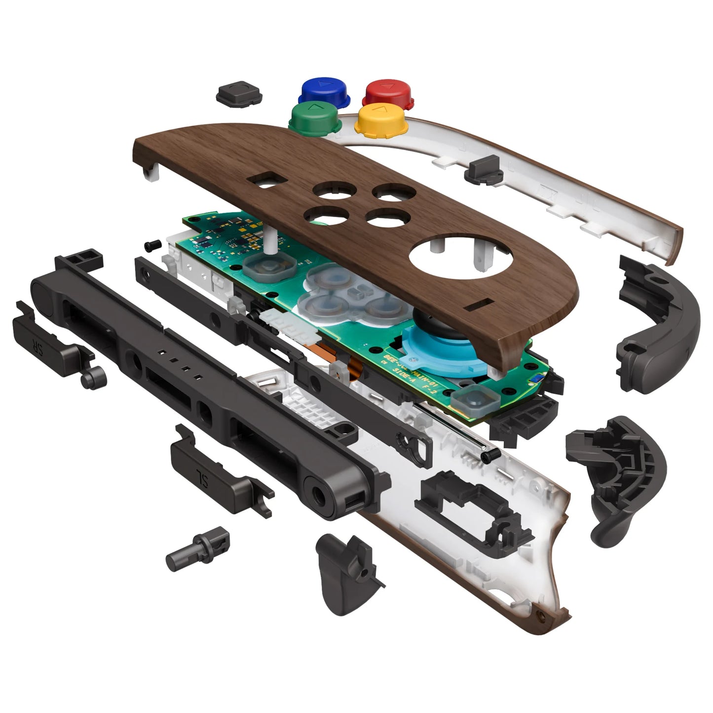 eXtremeRate DIY Replacement Shell Buttons for Nintendo Switch 2, Full Set Housing w/Buttons for Joycon 2 - Wood Grain