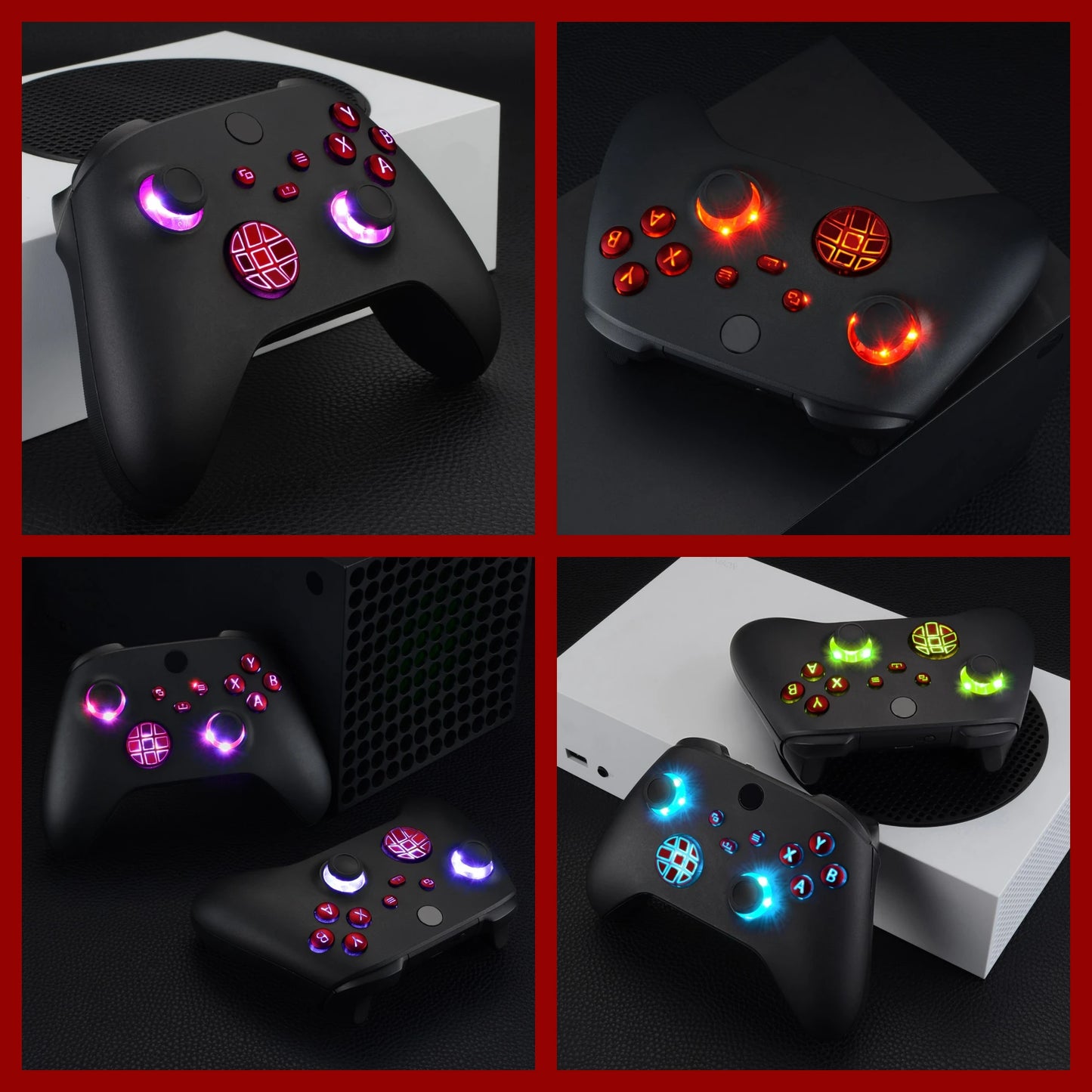 eXtremeRate Multi-Colors Luminated DTF V2 LED Kit for Xbox Series X/S Controller Model 1914, D-pad Thumbsticks Buttons