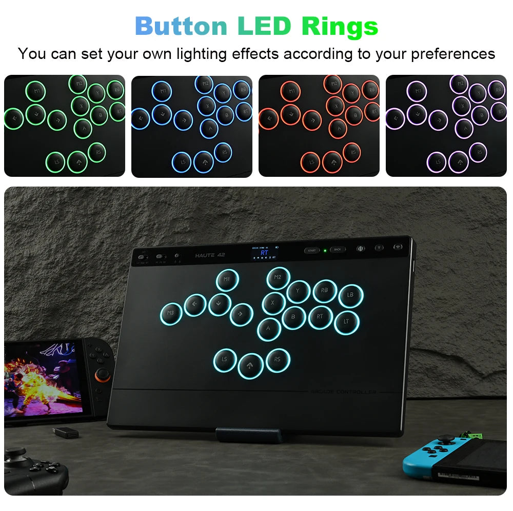 Haute42 W-P1 Wired/2.4G Wireless Hitbox Leverless Controller For PC/PS5/Switch