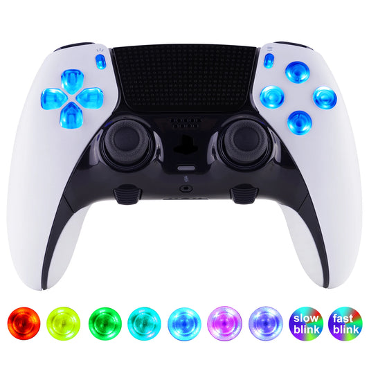 eXtremeRate Multi-Colors RGB Luminated D-pad Action Create Option Home Face Buttons D&F LED Kit for ps5 Edge Controller