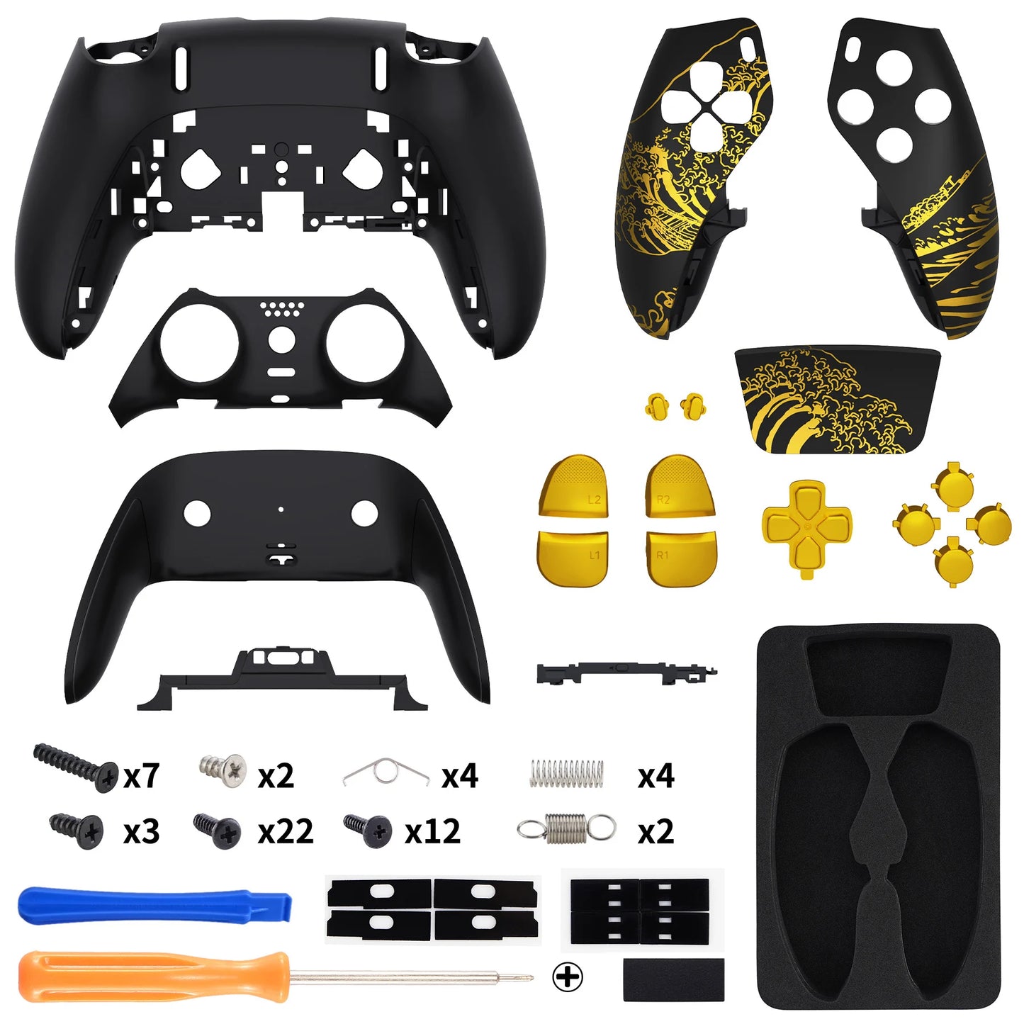 eXtremeRate Full Set Housing Shell with Buttons Touchpad Cover for ps5 Edge Controller - Patterned Series