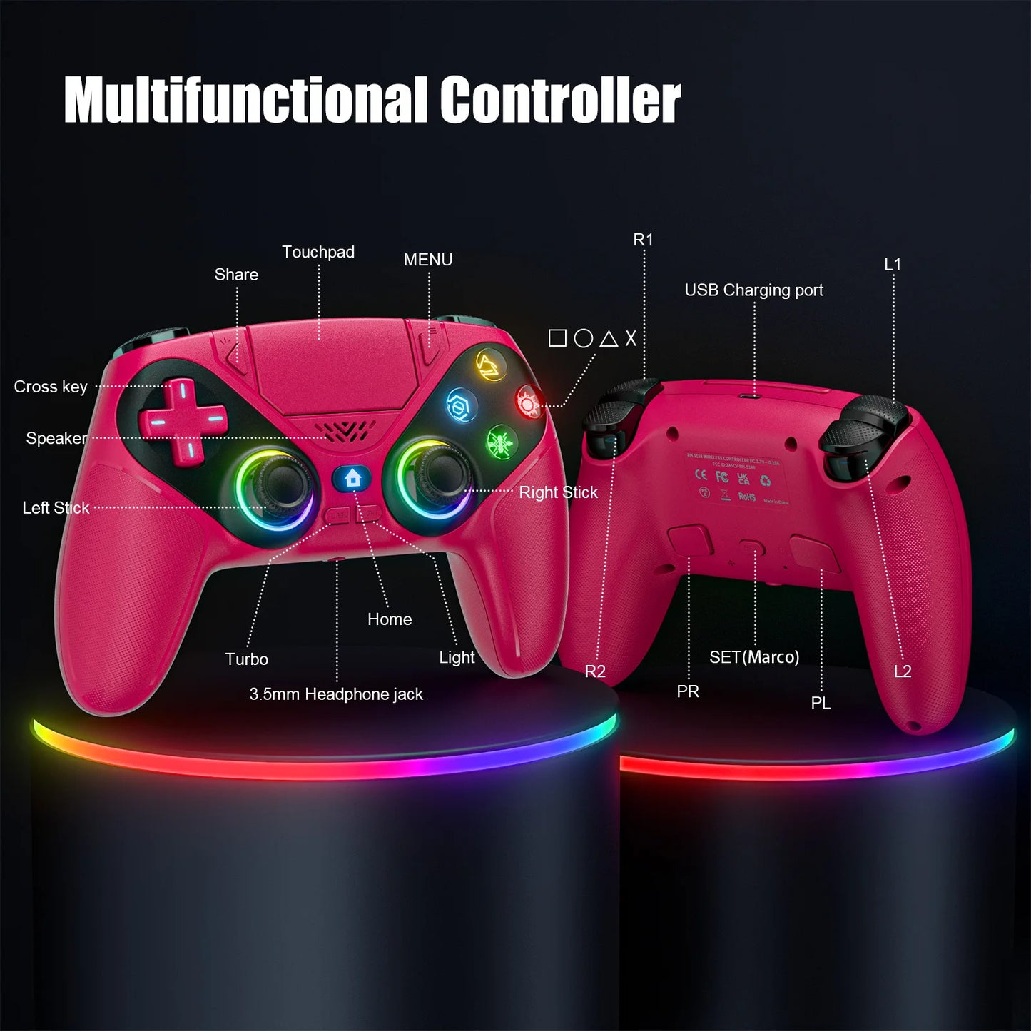 GAMROMBO Wireless Gaming Controller for PS5/PC