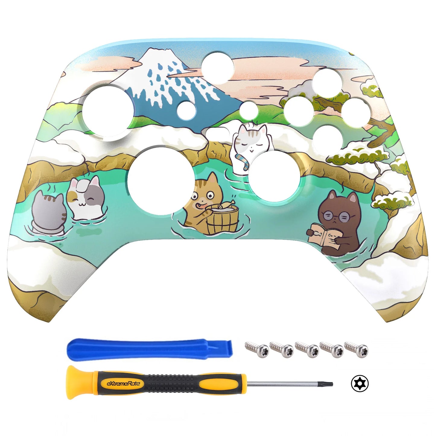 eXtremeRate Replacement Housing Shell Case for Xbox Series X/S (Xbox Core) Controller - Hot Spring Kitties