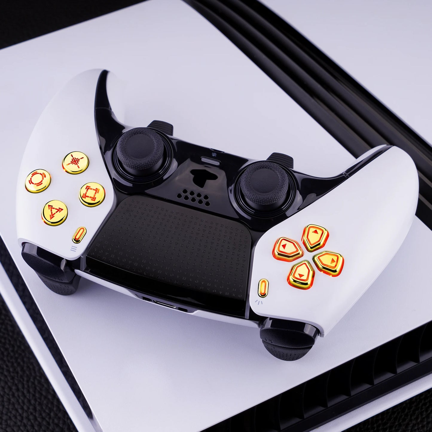 eXtremeRate Multi-Colors RGB Luminated D-pad Action Create Option Home Face Buttons D&F LED Kit for ps5 Edge Controller