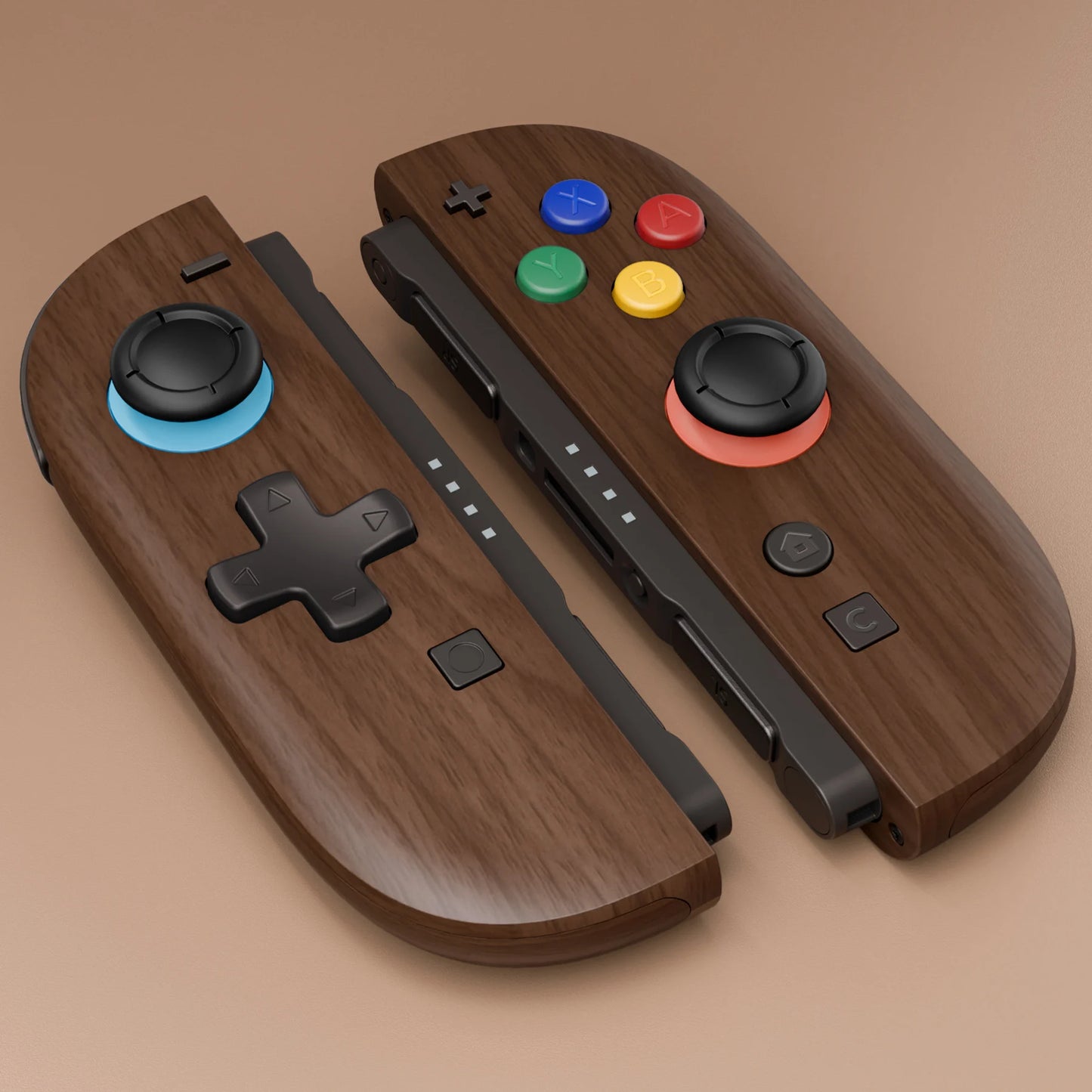 eXtremeRate DIY Replacement Housing (D-Pad Version) Buttons for Joycon 2 for Nintendo Switch 2 - Wood Grain