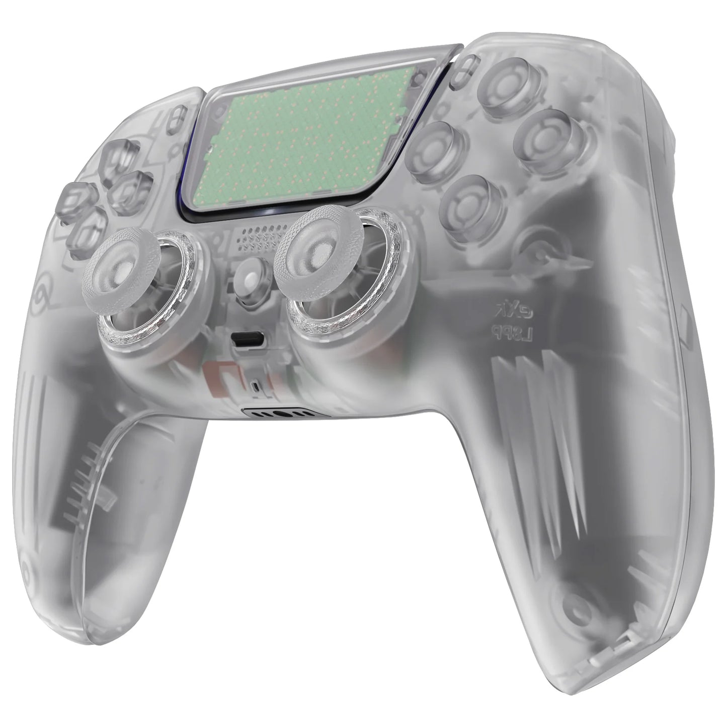 eXtremeRate Luna Redesigned Full Set Housing Shell Buttons Touchpad Cover for ps5 Controller BDM-030/040/050 - Clear Series