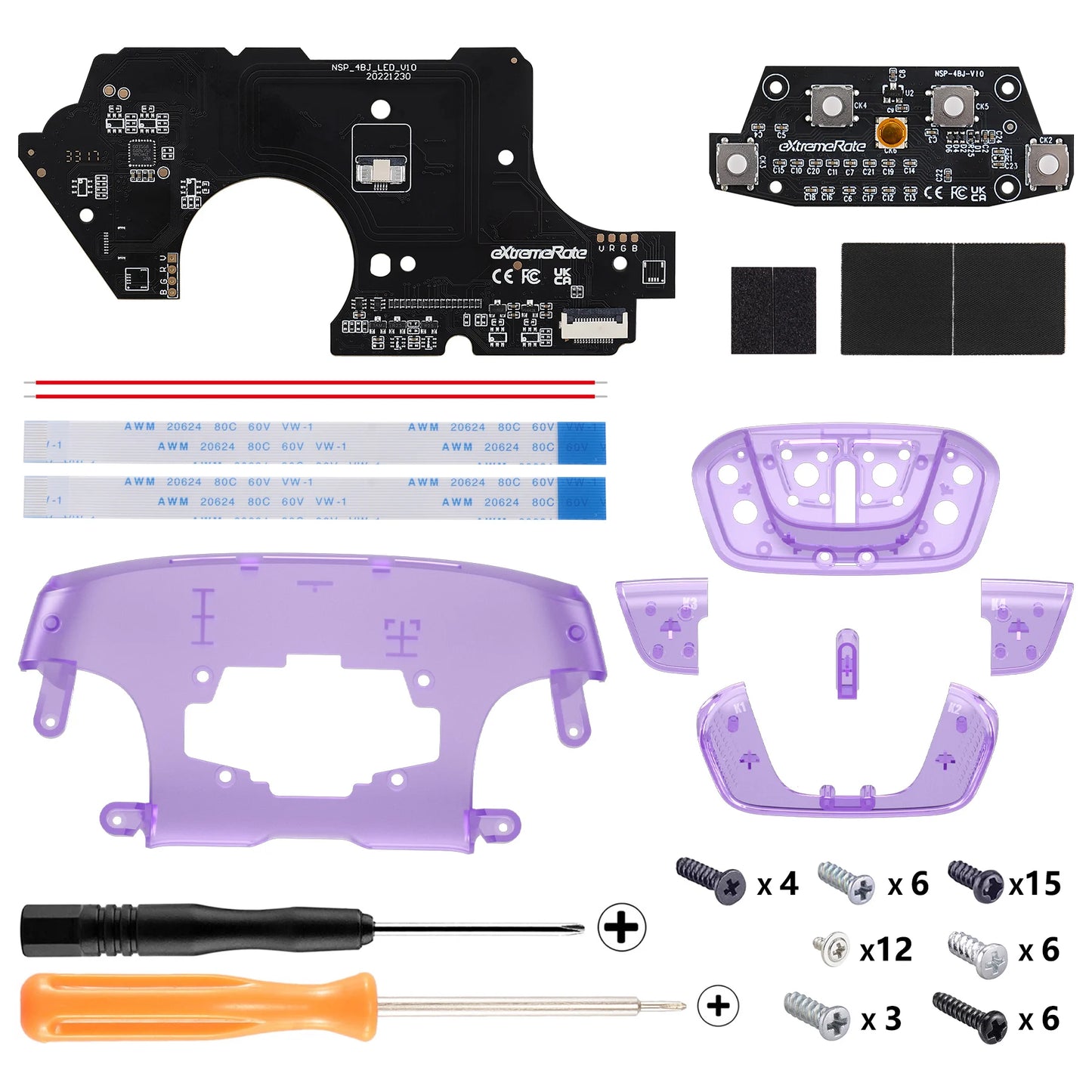 eXtremeRate Programable RISE4 Remap Kit for Nintendo Switch Pro Controller, Upgrade Board Back Shell & Back Buttons - 4 colors